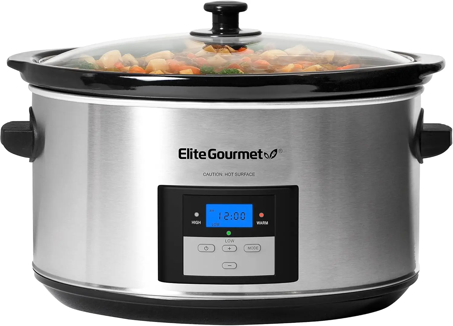 

Digital Programmable Slow Cooker, Oval Adjustable Temp,Stews & Dips, Dishwasher Safe Glass Lid & Crock 8.5 Quart,Stainless Steel