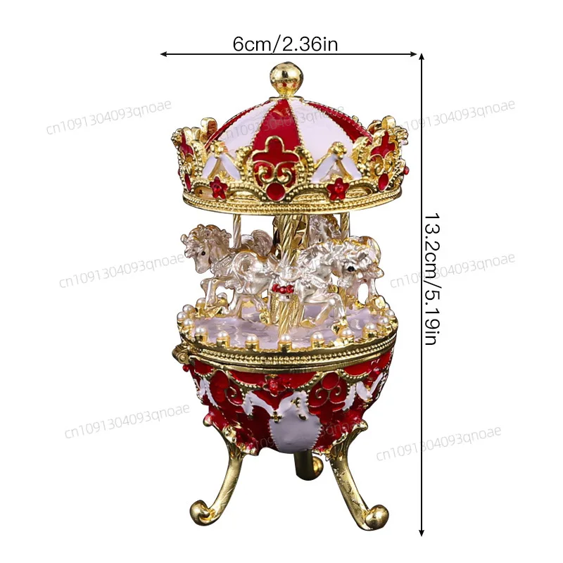 صناديق مجوهرات دوارة كرتونية صندوق حلية مجوهرات معدني لذكرى السنوية هدية عيد ميلاد ديكور المنزل