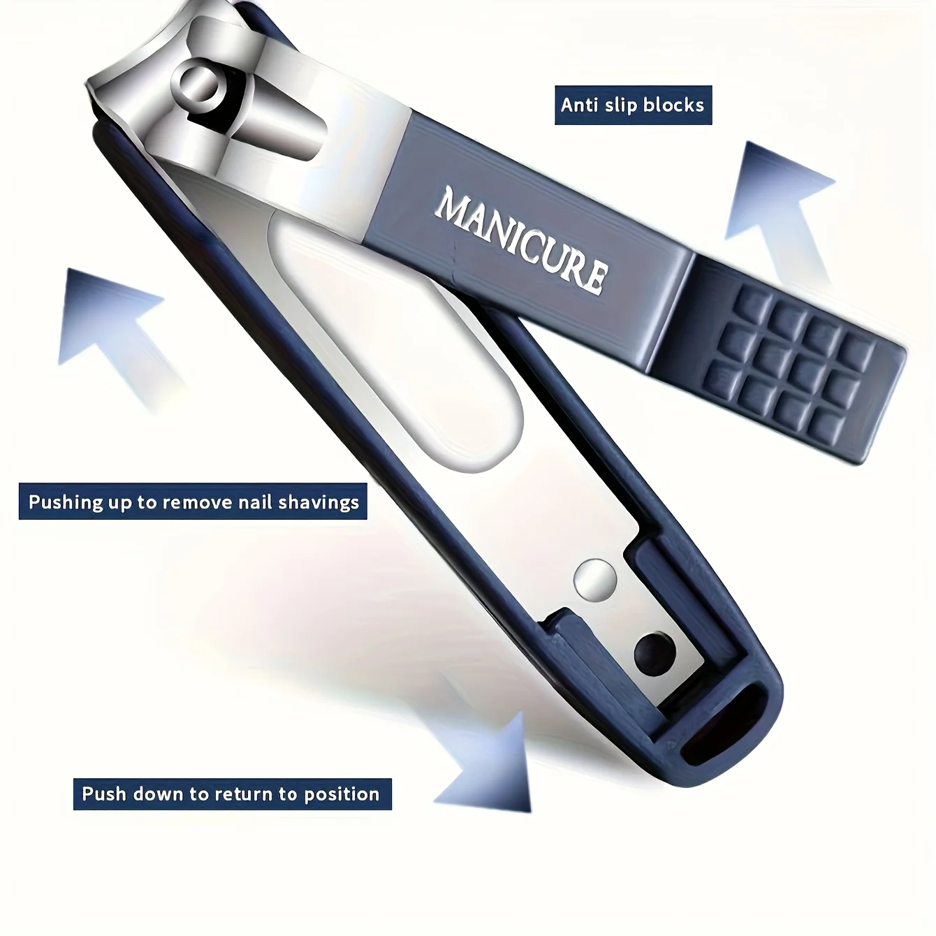 

Sharp Nail Clippers Stainless Steel Wide Jaw Opening Anti Splash Toe Nail Clippers Adult Thick Nails Large Open Christmas Gift