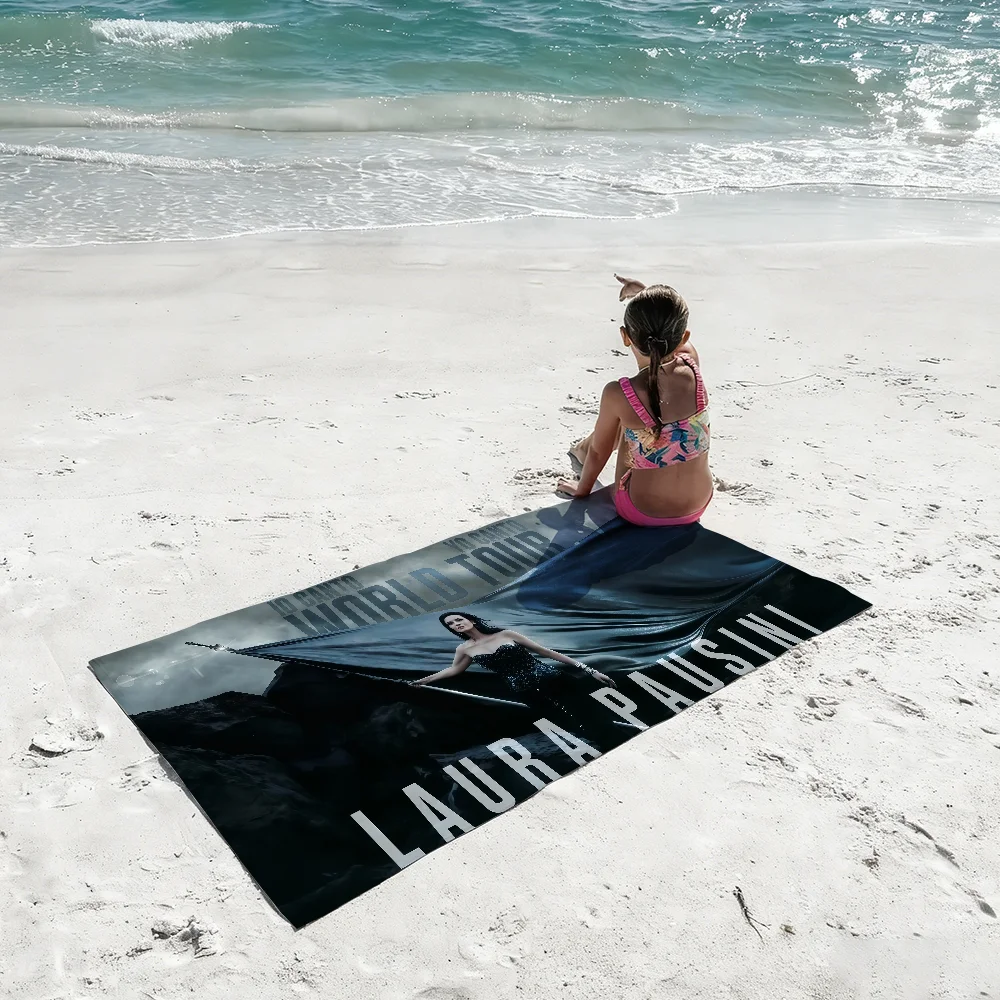 Singer L-Laura Pausini YO CANTO 2 Beach Towel For Beaches Yoga Studios Gyms Hot Springs Swimming Pools And Picnics