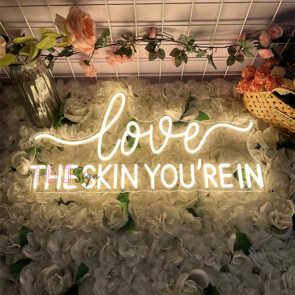 love-the-skin-you're-in-led-neon-sign-beauty-room-led-wall-decor-beauty-salon-neon-light-sign-health-medical-room-business-light
