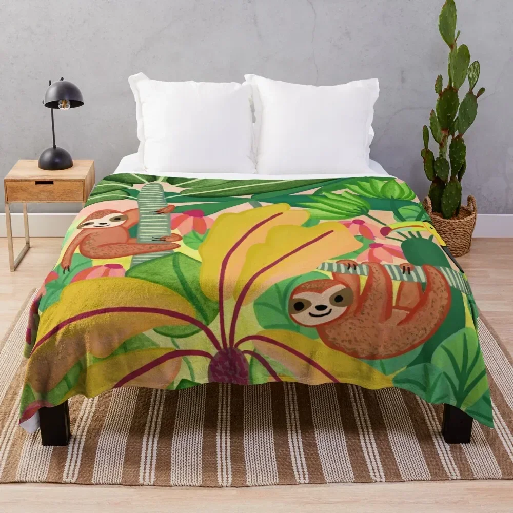 

Toucan & Sloths Treetop Pals Throw Blanket Sofa Throw heavy to sleep Blankets