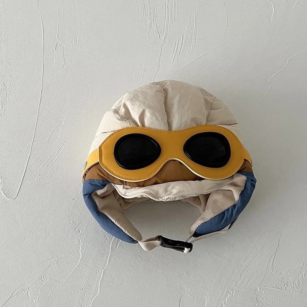 

New Windproof Pilot Hat Cold Proof Thickned Ear Protection Cap with Glasses Warm Hat Winter