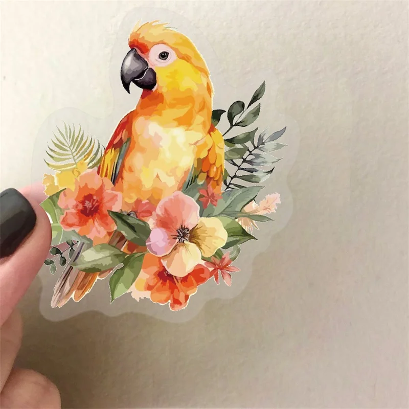 50PCS Kawaii Colorful Flower Bird PET Sticker Aesthetic Decoration Scrapbooking DIY Hand Accounting Stationery Supplies
