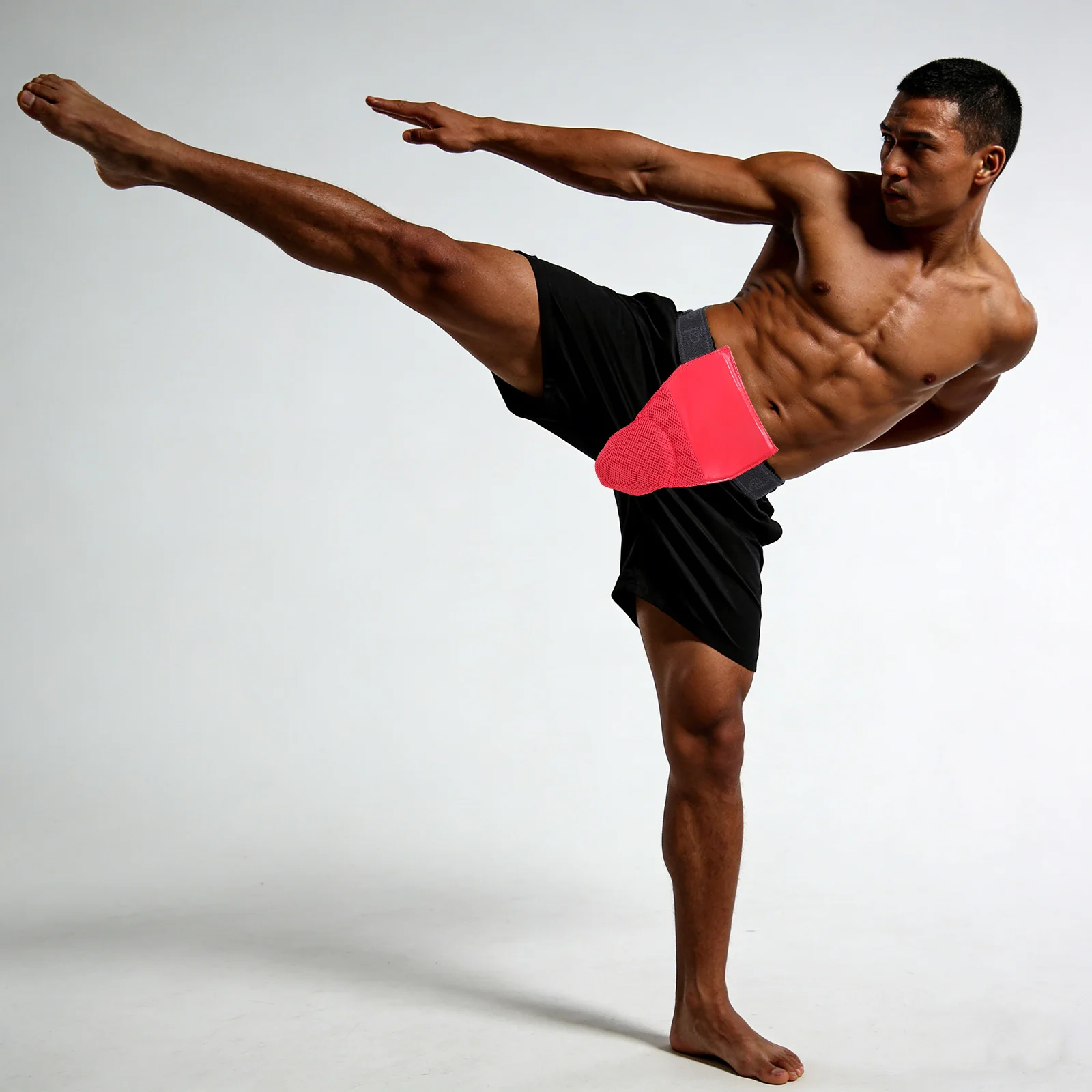 

Groin Protector Cup Red Men's Ventilated External Guard for Taekwondo Muay Thai Karate Fight Sports Protective Gear Shockproof