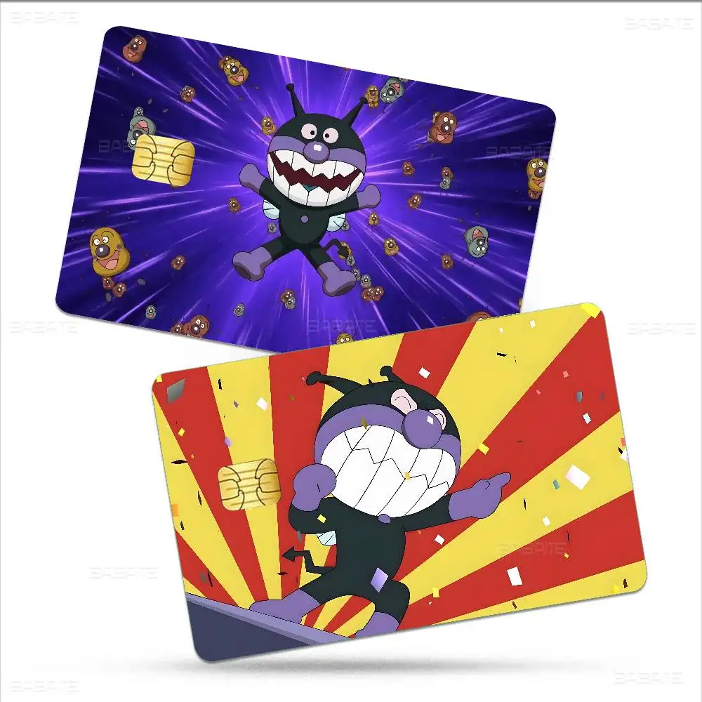 Cartoon Cute Baikinman Anime Front Cover Film Sticker Skin for Credit Debit Card Small Large Chip