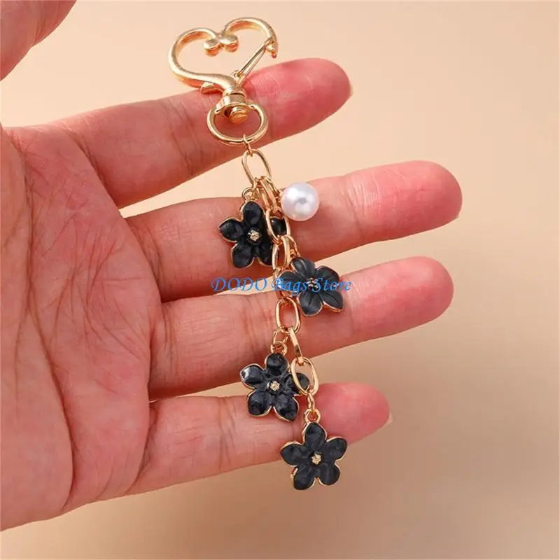 

E8fb модная сердечная сумка очарование цветочное Keyring Элегантная сумочка подвеска для аксессуаров