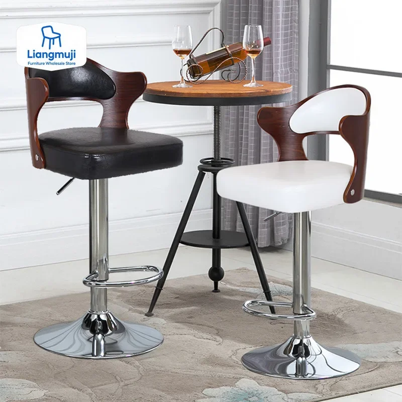 

Винтажный классический барный стул, роскошный минималистичный эргономичный барный стул премиум-класса, регулируемый модный табурет для бара, мебель для дома