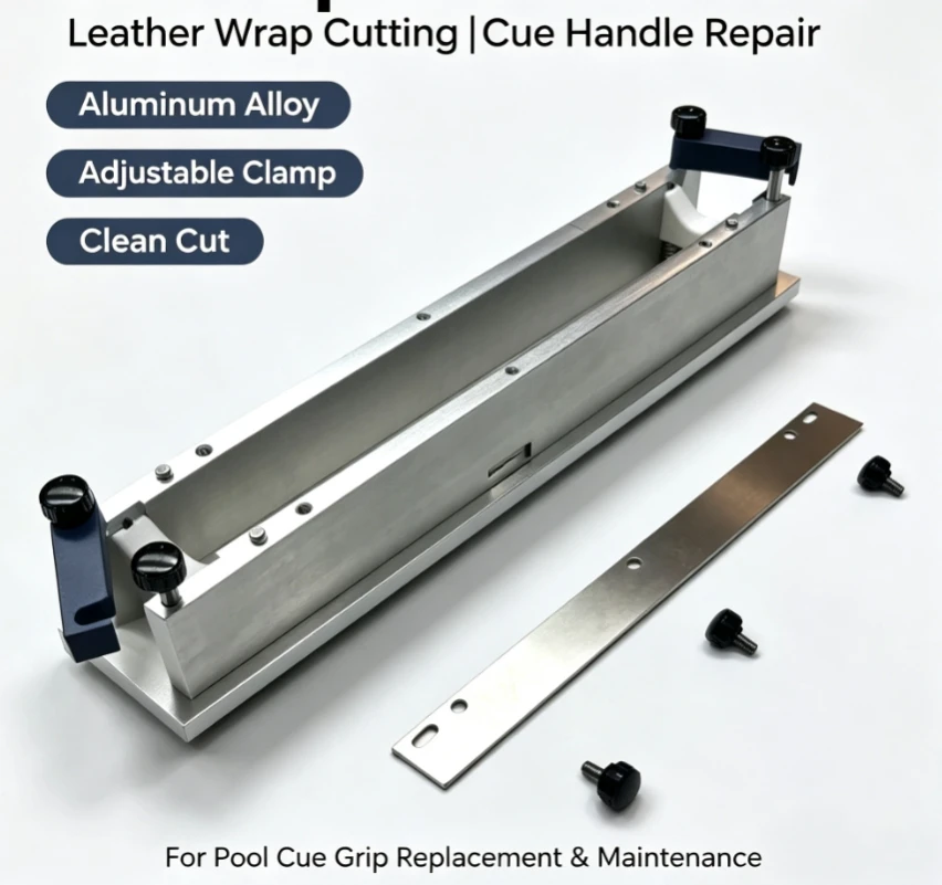 Precision‑cut billiard cue grip trimmer neatly trims leather wraps for pool‑cue grip maintenance and replacement.