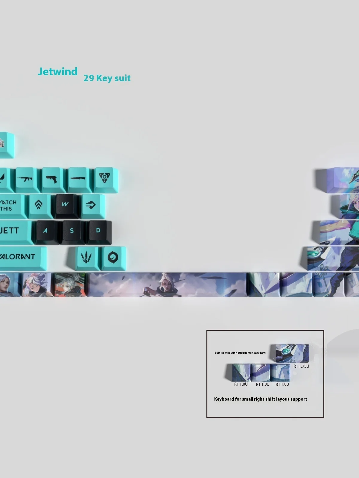 غطاء مفاتيح Valorant مجموعة ملف تعريف OEM ، صبغة PBT الفرعية ، pheenix Reyna Fade نيون Gekko Sage Raze ، 14 مفتاحًا ، تصميم جديد لمفتاح MX #3