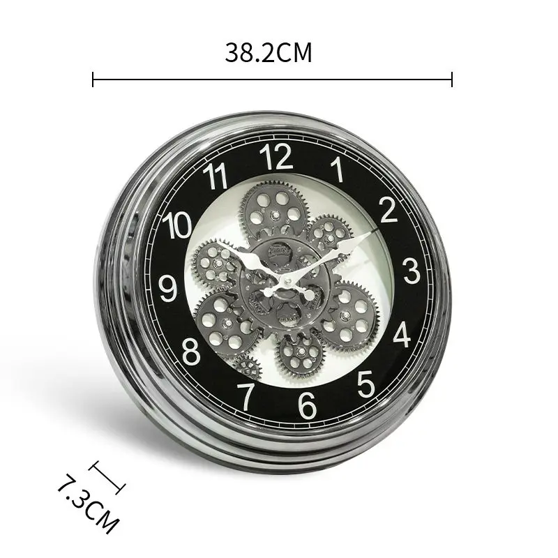 Transparent Steampunk Moving Gears Wall Clocks Vintage Industrial Large Rustic Gear Clock Modern Real Moving Gear Wall Clock