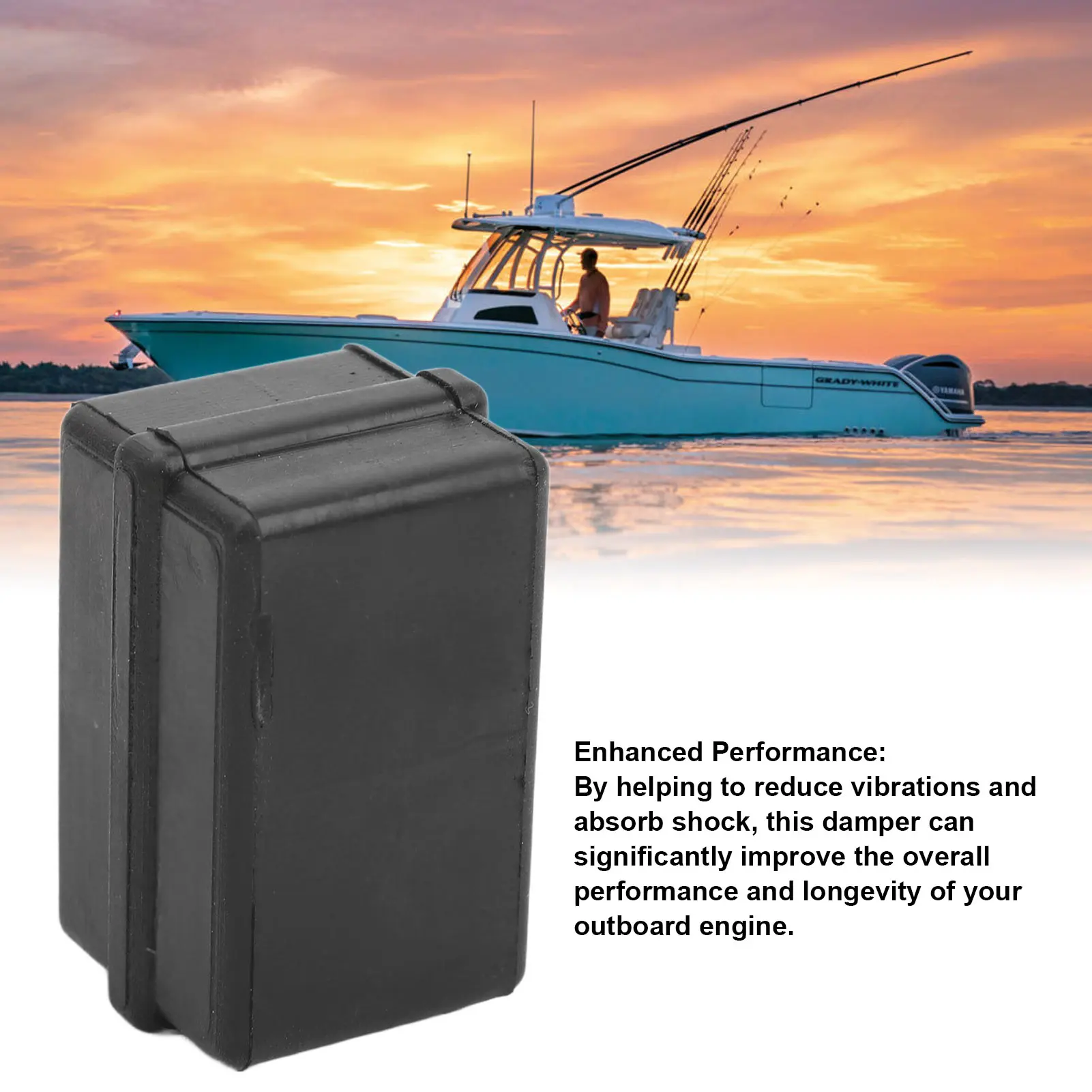 Outboard Engine Lower Side Mount Damper Rubber Black 682‑44555‑00 for 6hp to 20hp 2 4 Stroke Outboard Engine Mount Damper