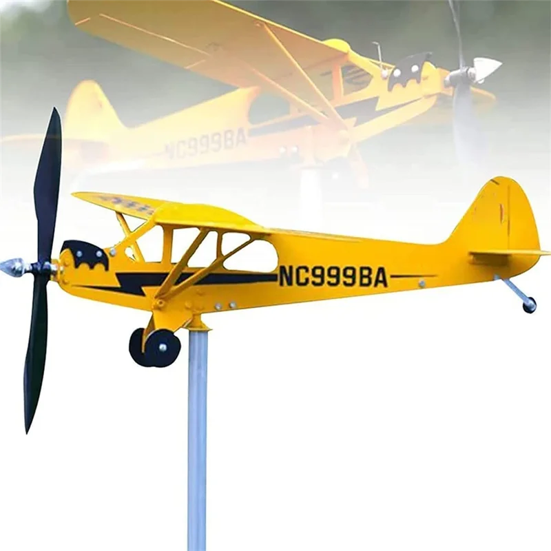 A71Z J3 Pesawat Weathervane, Patung Angin Luar Ruangan Kincir Angin Logam 3D dan Ajaib A