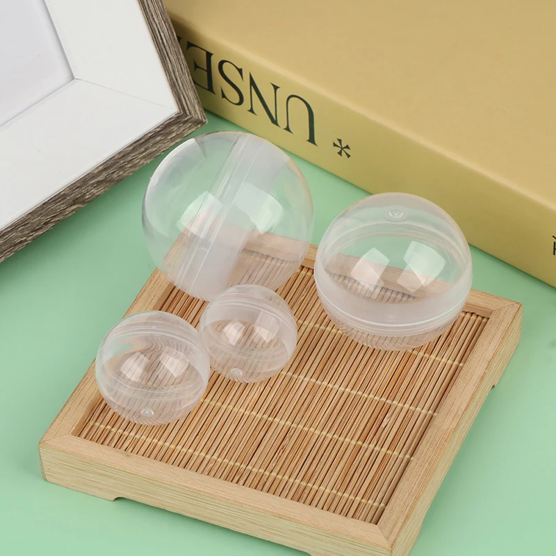 

50PCS Round Clear Plastic Capsule Shell Visible Empty Surprise Balls For DIY Ornament Model Making Supplies