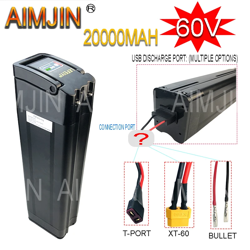 

For Silverfish Elektrische Fiets Accu 60V Fiets Lithium Accu Voor 500W 800W 1500W 2000W Vouwen Elektrische Fiets