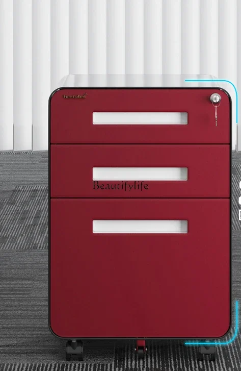 

Steel electronic password movable cabinet Office under desk mobile drawer storage Locked file cabinet