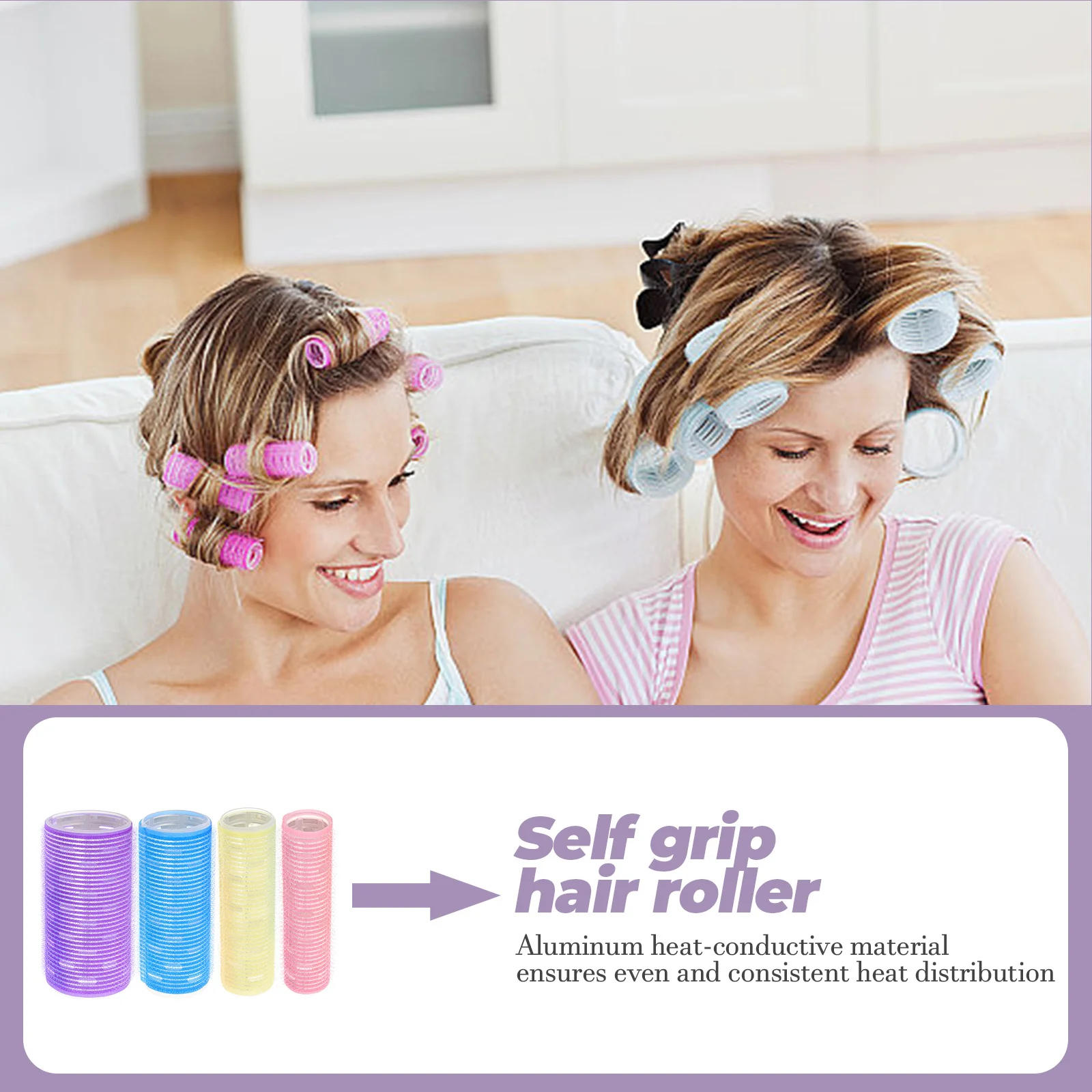 4 Uds. De rizadores para peinar el cabello, juego de rodillos para el cabello reutilizables y autosujeción para mujeres, rizos de aluminio conductores por calor, ondas, rollos Retro para salón