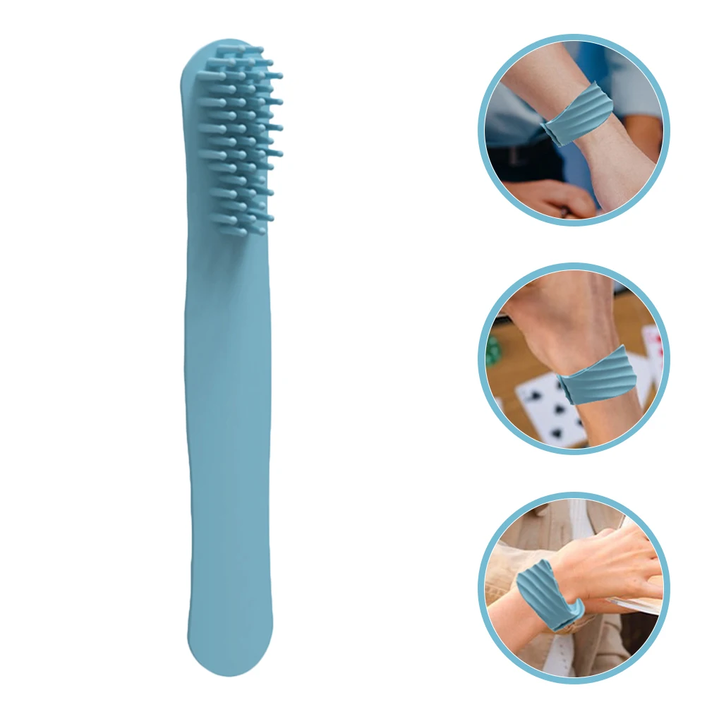 

2pcs Silicone Slap Bracelet Hair Combs Wristband Style Detangling Dandruff Removal Scalp Comb Foldable Small Travel Styling