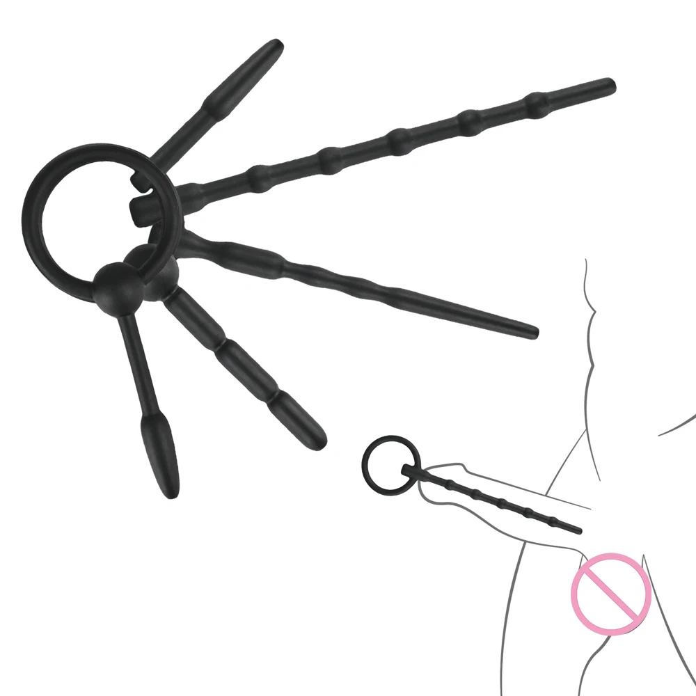 5 أحجام الحصان العين عصا القضيب قضيب لينة سيليكون مجرى البول موسع الجنس لعب للرجال الذكور الاستمناء انسداد محفز القسطرة #4