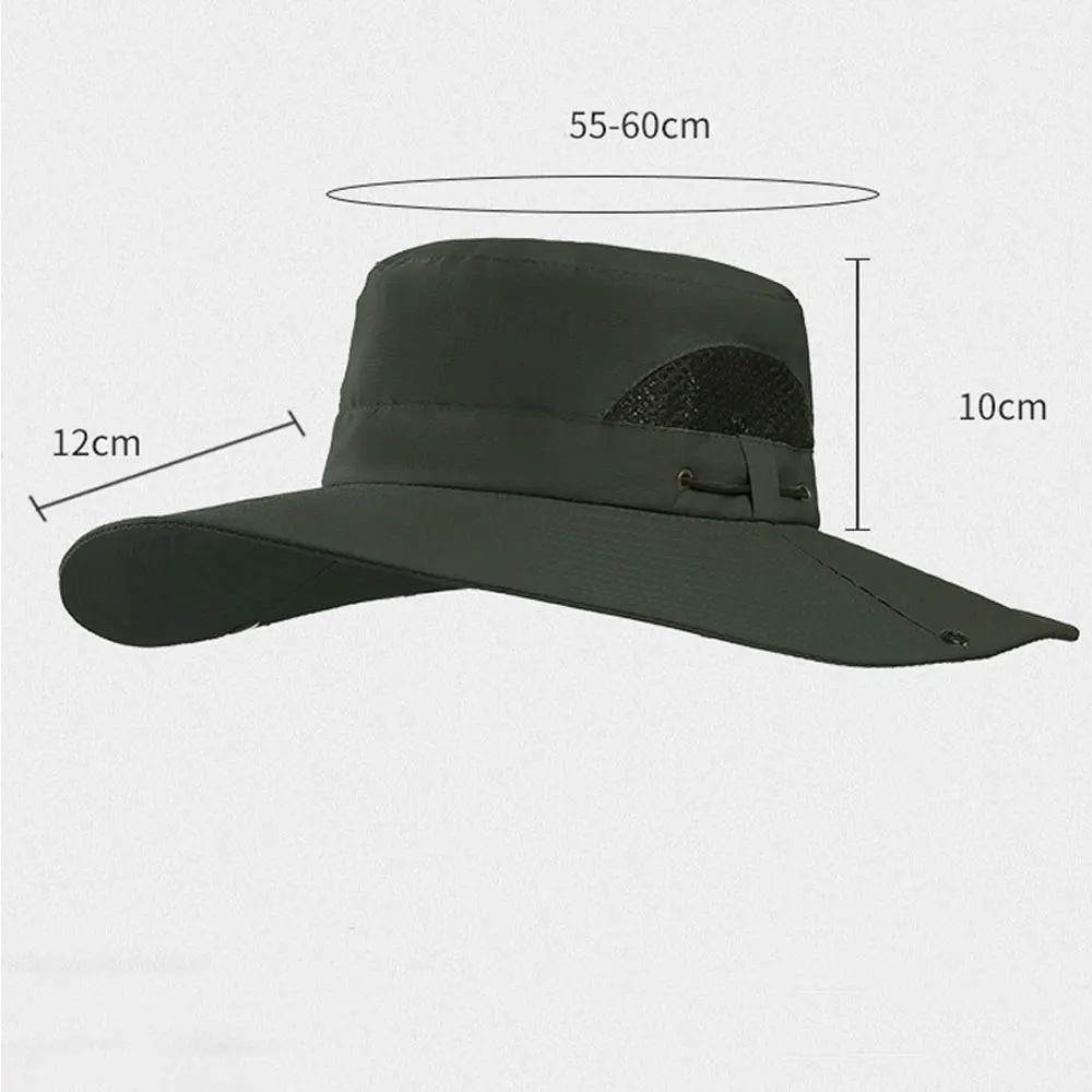 Unisex Outdoor Climbing Sports Outdoor Travel Hiking Anti-UV Sun Protection Breathable Big Brim Mountaineering Hat Fishing Hat