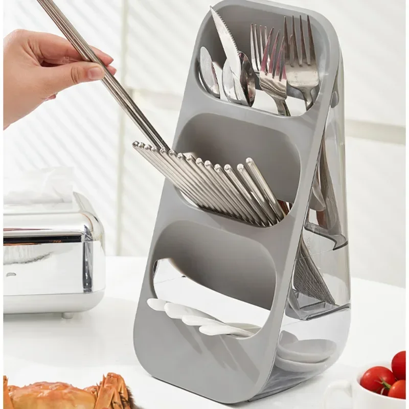 3 Layer Cutlery Kitchen Storage Tool Rack Knife Holder Spoon Fork Storage Box Spice Holder Organizer Vertical Type Knife Block