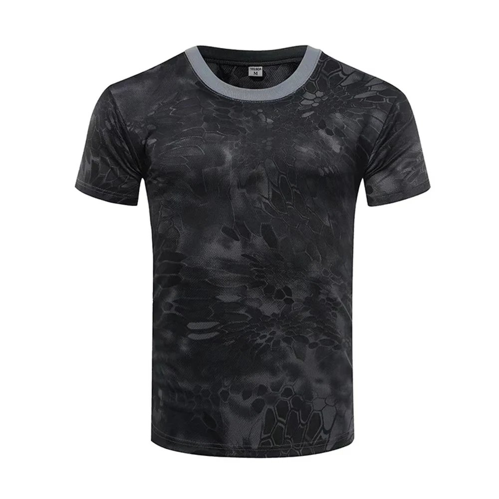 Men's Casual Tactical Camouflage T-shirt Quick Drying Outdoor Gym Clothing