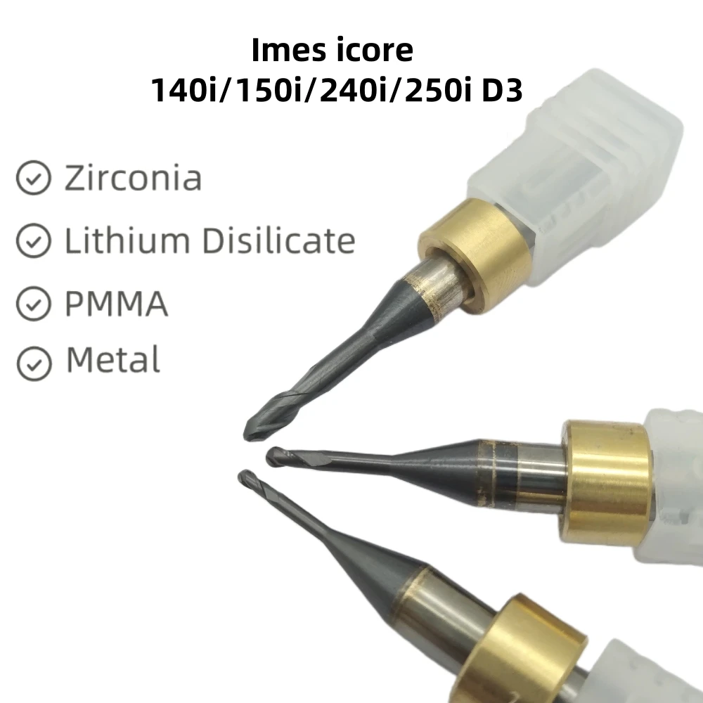 Imes Icore 140i/150i/240i/250i D3 Dental Milling Burs for Zirconia Lithium Disilicate PMMA Metal Diamond Coating CAD CAM System