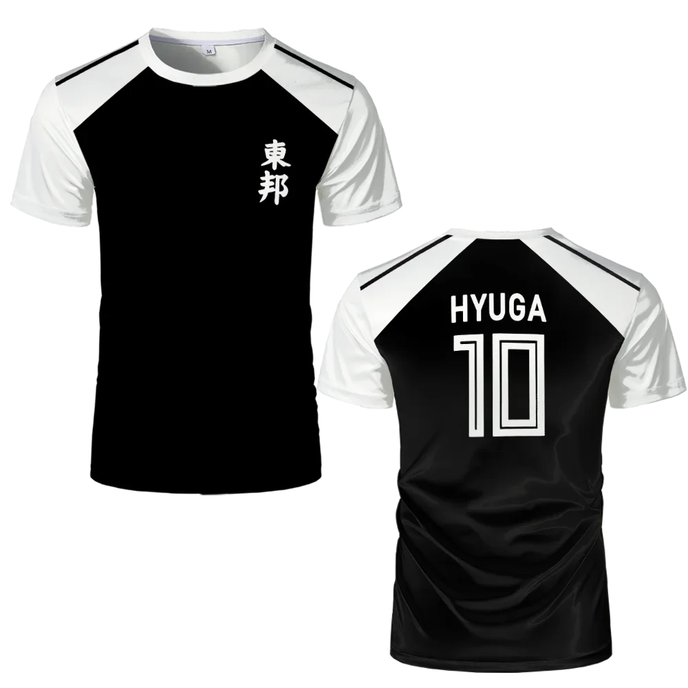 Captain Tsubasa Anime Hyuga Animation Cosplay 3D Print Men's Tshirt Summer Football Jersey Casual Tees Sports Kids/Adult Tops