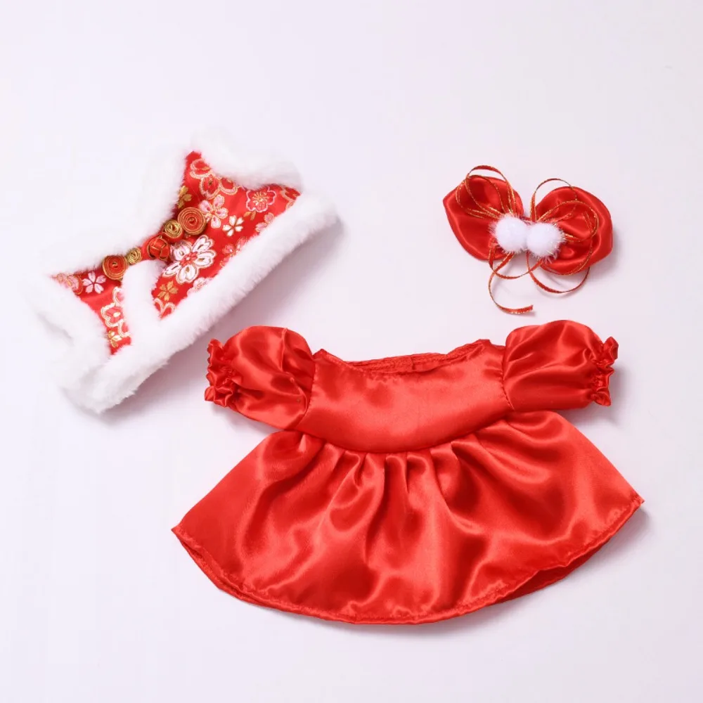 For 38cm Labubu Doll Clothing New Year Tang Suit Dress Up Love Clothes Dolls Accessories Changing Dress Playing House Game Toys