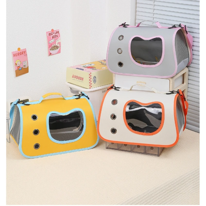 Portable Pet Carrier Bag for Small Dogs Cats Outdoor Foldable Cat Bag Breathable Cat Shoulder Bag Kitten Carrying Bags view 5