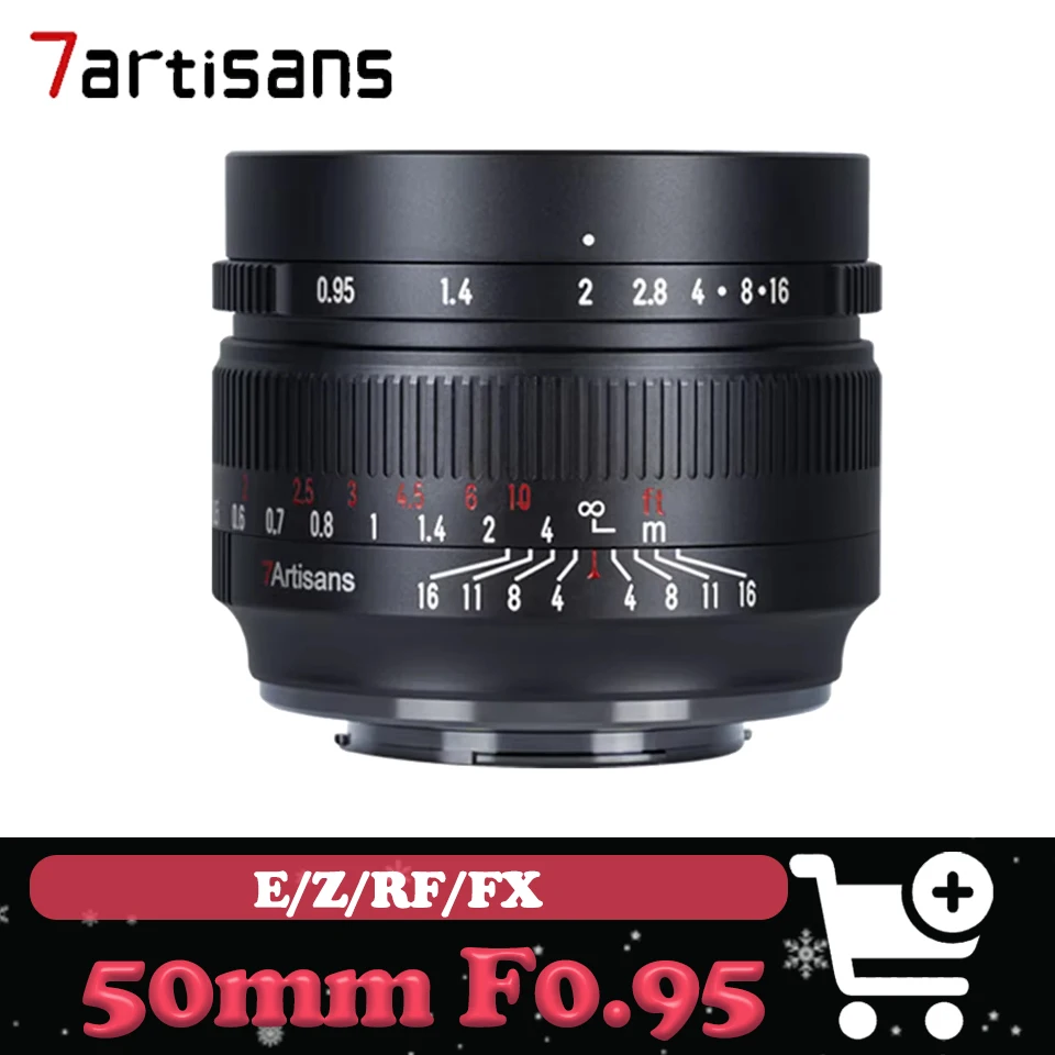 

7artisans 50 мм F0.95 APS-C Портретный объектив с большой апертурой и ручной фокусировкой Prime Lens для Fuji XF Sony E Canon RF Nikon Z