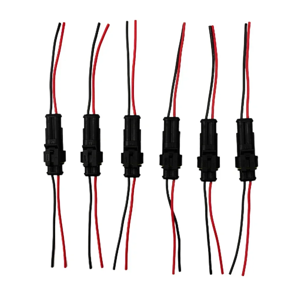 10 Sets Of Wire Connector Plug 12V 2Pin Accessories Amp/Tyco Male Connector Housing Parts Plastic + Copper Replacement