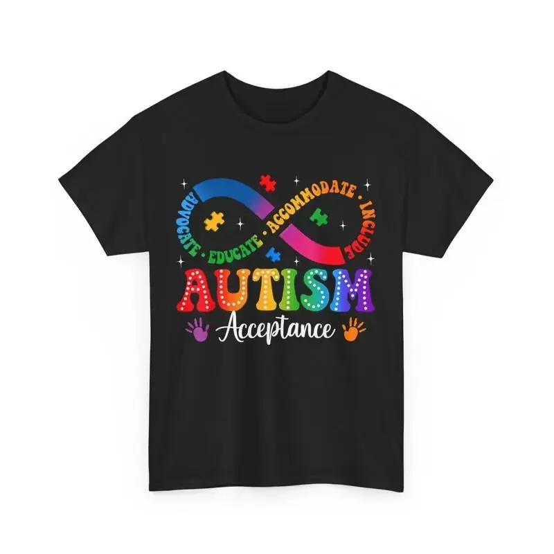 Autism Awareness T shirt Acceptance Hands Puzzle Pieces Cute