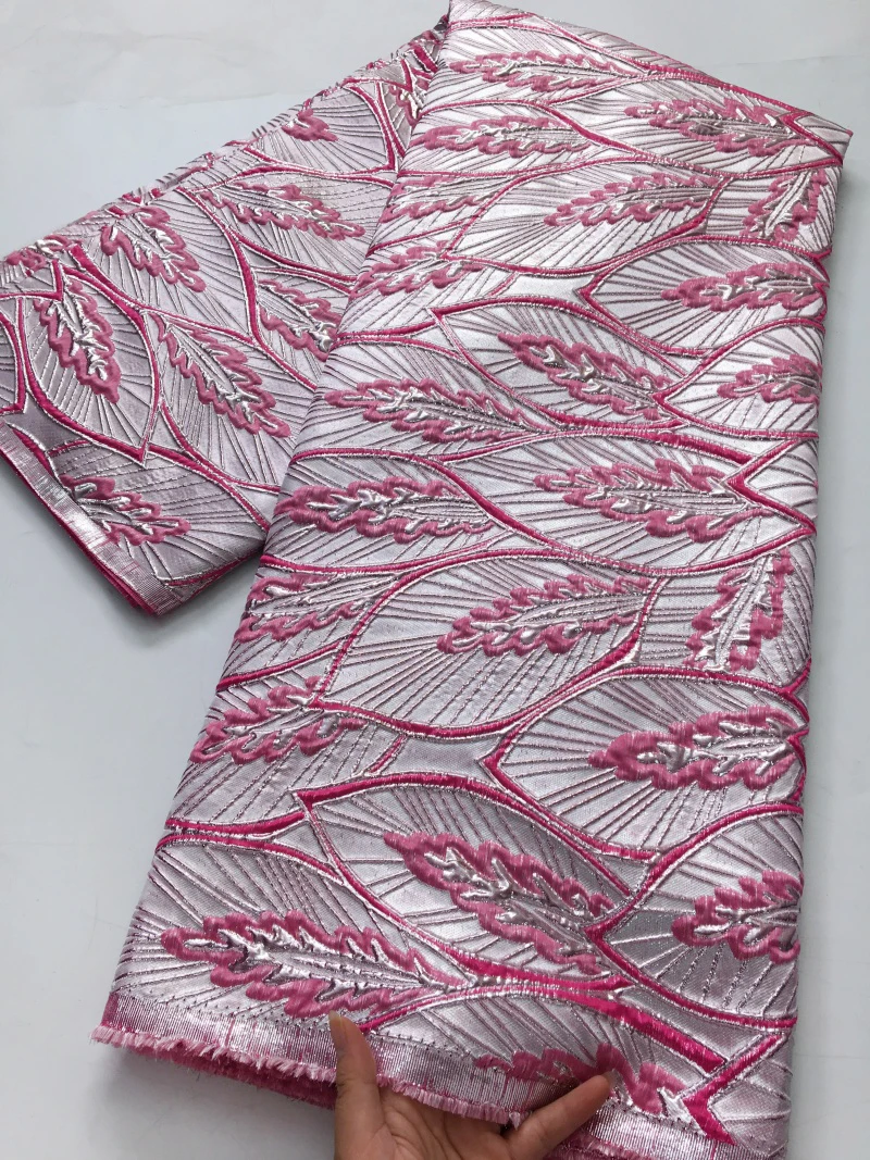 

African Jacquard Lace Fabric High Quality Nigerian Brocade Lace Fabric Luxurious For Evening Prom for Sewing Dresses,5yard4251