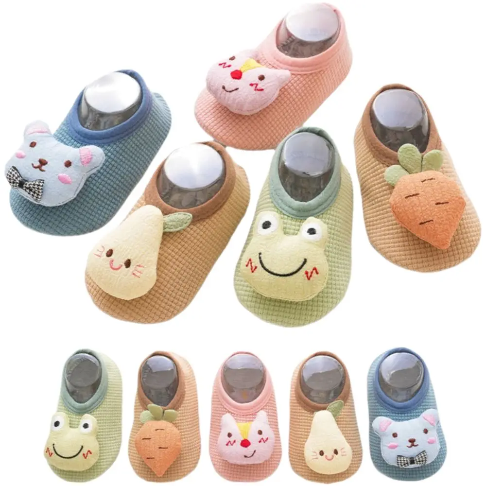 

Rubber Sole Baby Sock Shoes Anti Skid Warm Cushion Toddler Slipper Socks Cartoon Design Lightweight Infant Soft Soled Shoes