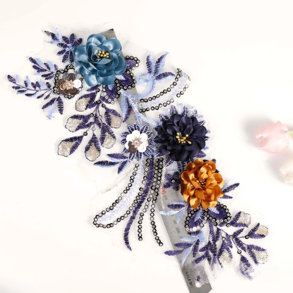 Embroidered Three-dimensional Flower Decal High-end Decorative Dress Wedding Dress T-shirt Lace Accessories