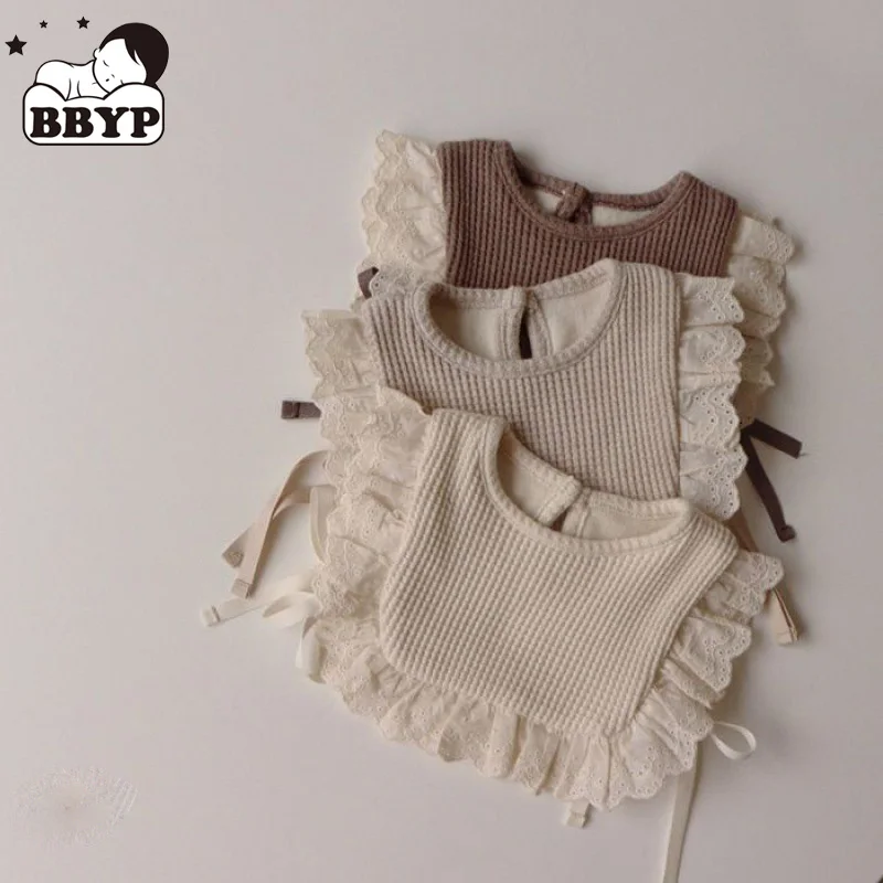 Blouse Overall on Front Shirt Water Absorbing Drooling Cloths Accessory for Baby Girls Fashion Sweet Cotton Gauze Bib Baby Bibs