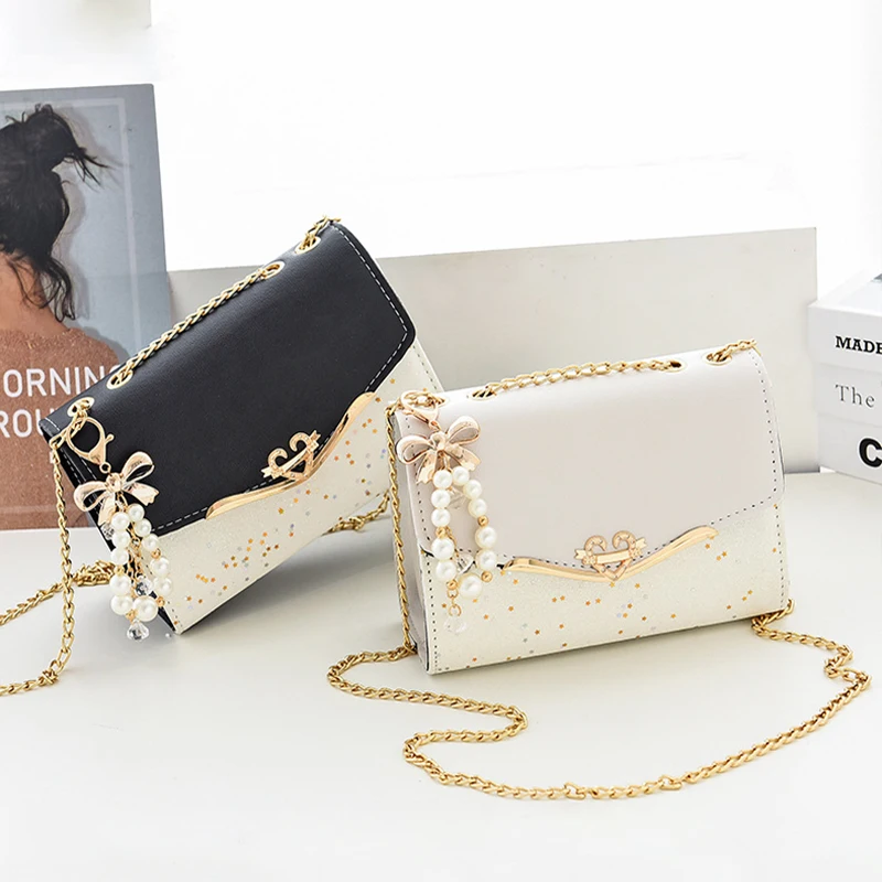 

New women's bracelet bag, cross bag, women's chain crossbody bag, sequin casual handbag, handmade banquet bag