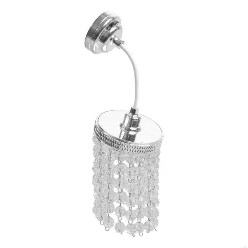 54DF Realistic Chandelier Miniature Beaded Ceiling Light Model Doll Houses Accessory