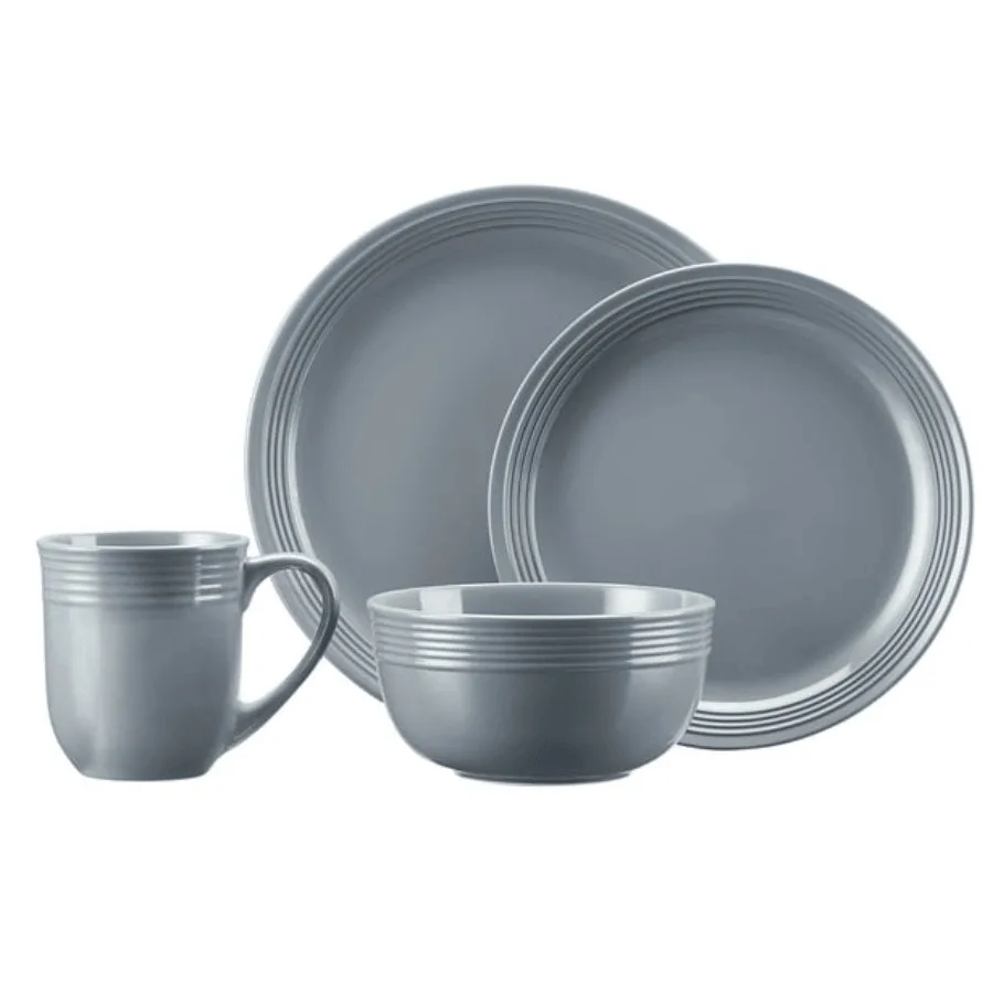 

Mainstays Chiara 16Piece Stoneware Gray Dinnerware Set