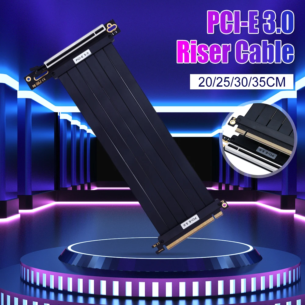 Cable extensor Riser PCI-E 3.0 de 16X, cable Riser de 20/25/30/35CM 90 °   Tarjeta Extensora Flexible de Alta Velocidad PCIe 3.0 X16 para Tarjetas Gráficas