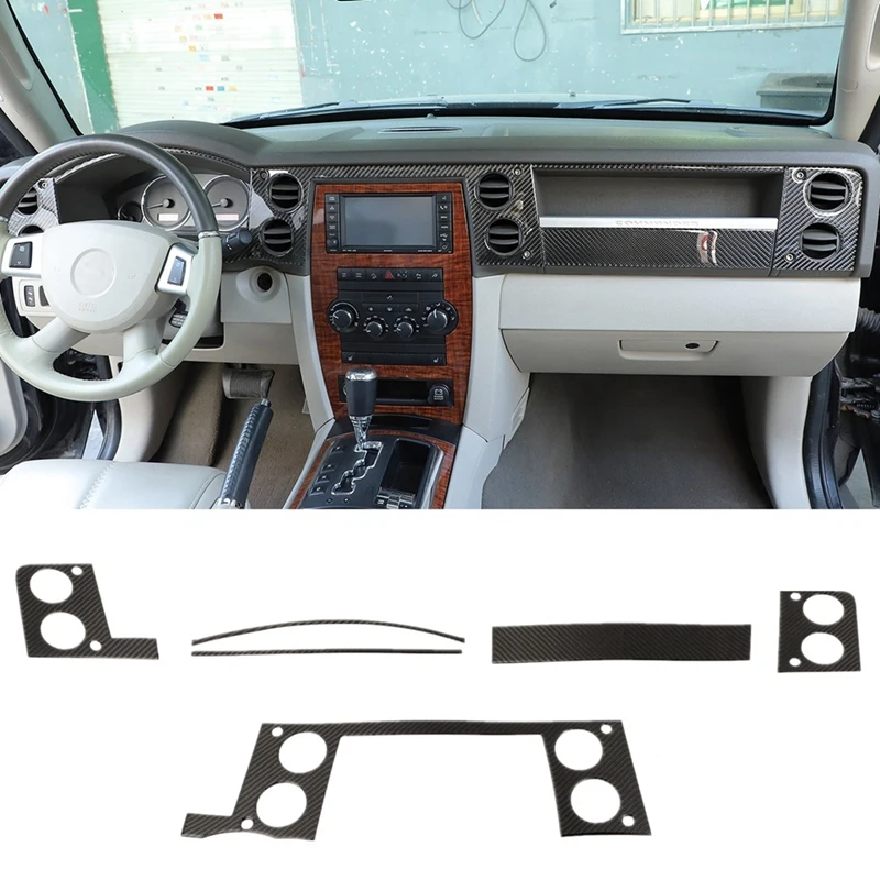 

Для Jeep Commander 2006-2010 углеродное волокно, центральная консоль автомобиля, вентиляционная крышка, комплект отделки, сменная наклейка