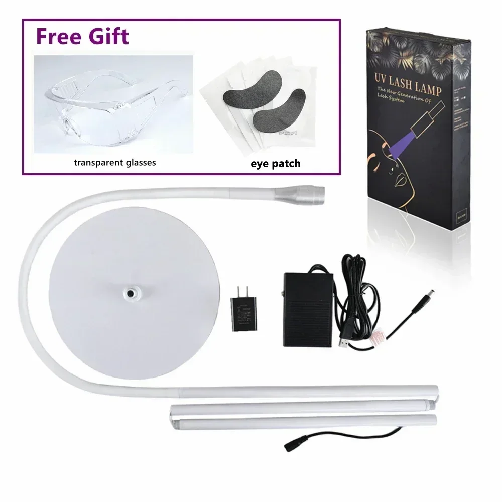 10W Lash Lampada polimerizzante UV da pavimento con interruttore a pedale Estensione ciglia finte Asciuga unghie Innesto Colla Luce polimerizzante veloce 2026