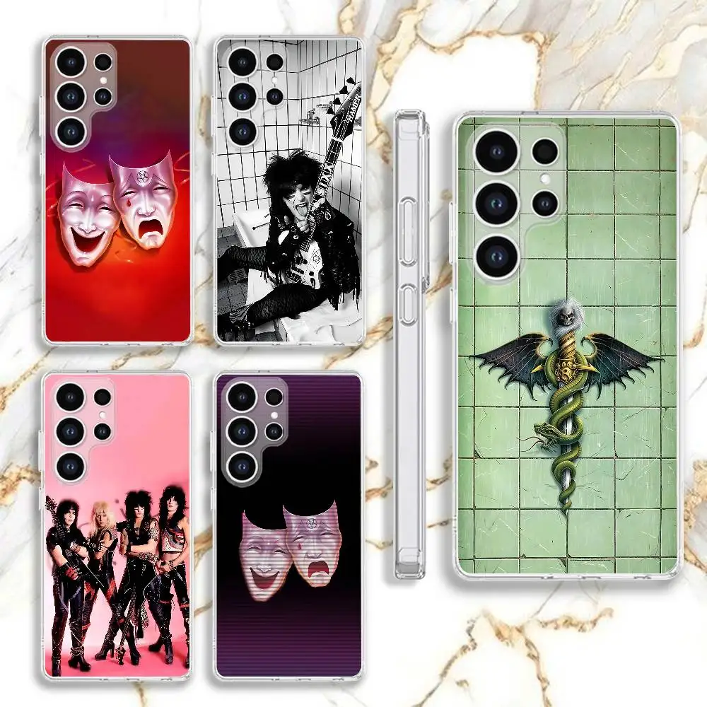 M-Motley Dr F-Feelgood C-Crue Phone Case For Samsung Galaxy S24 S22 S25 S23 S21 S10 S9 Ultra Plus 5G Clear Cover