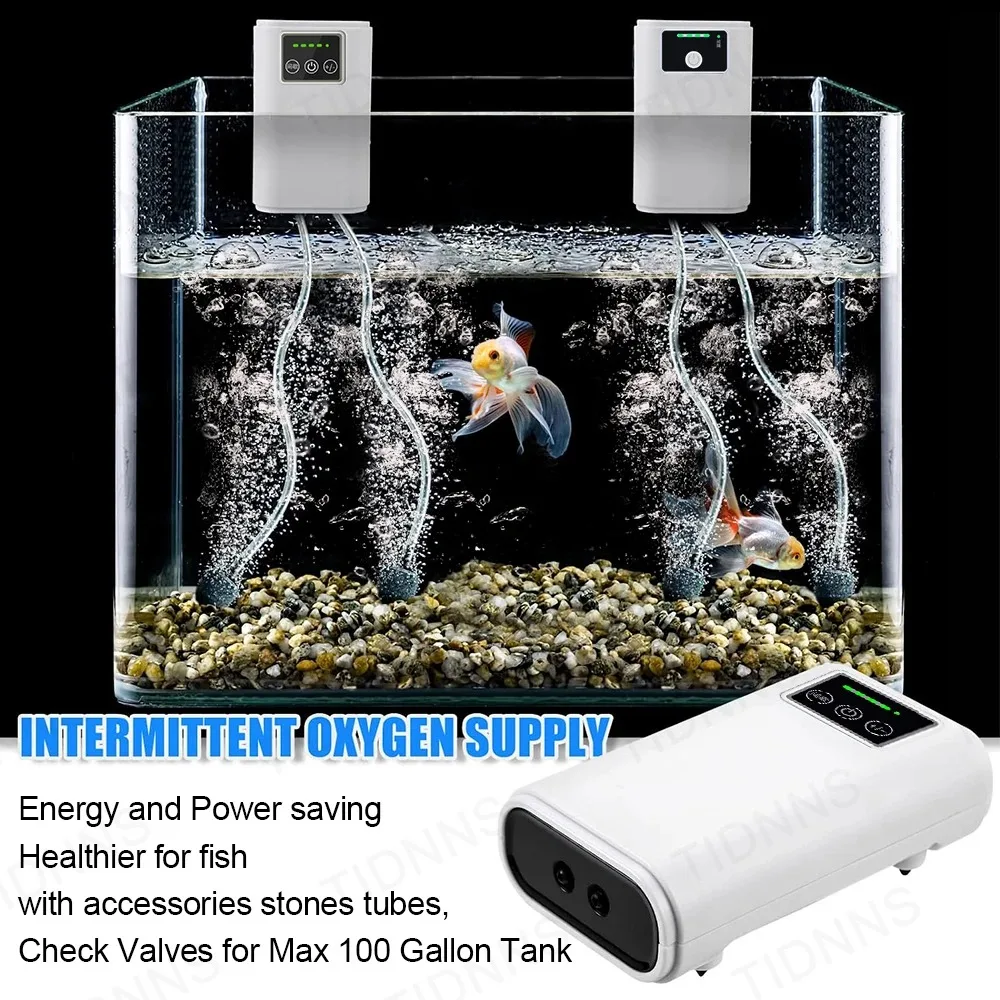 Dual-Purpose Aquário Bomba De Oxigênio, Fish Tank, USB Lithium Battery, carregamento Bomba De Ar, Household, Portátil, Pesca, Mudo, 6000mA, ao ar