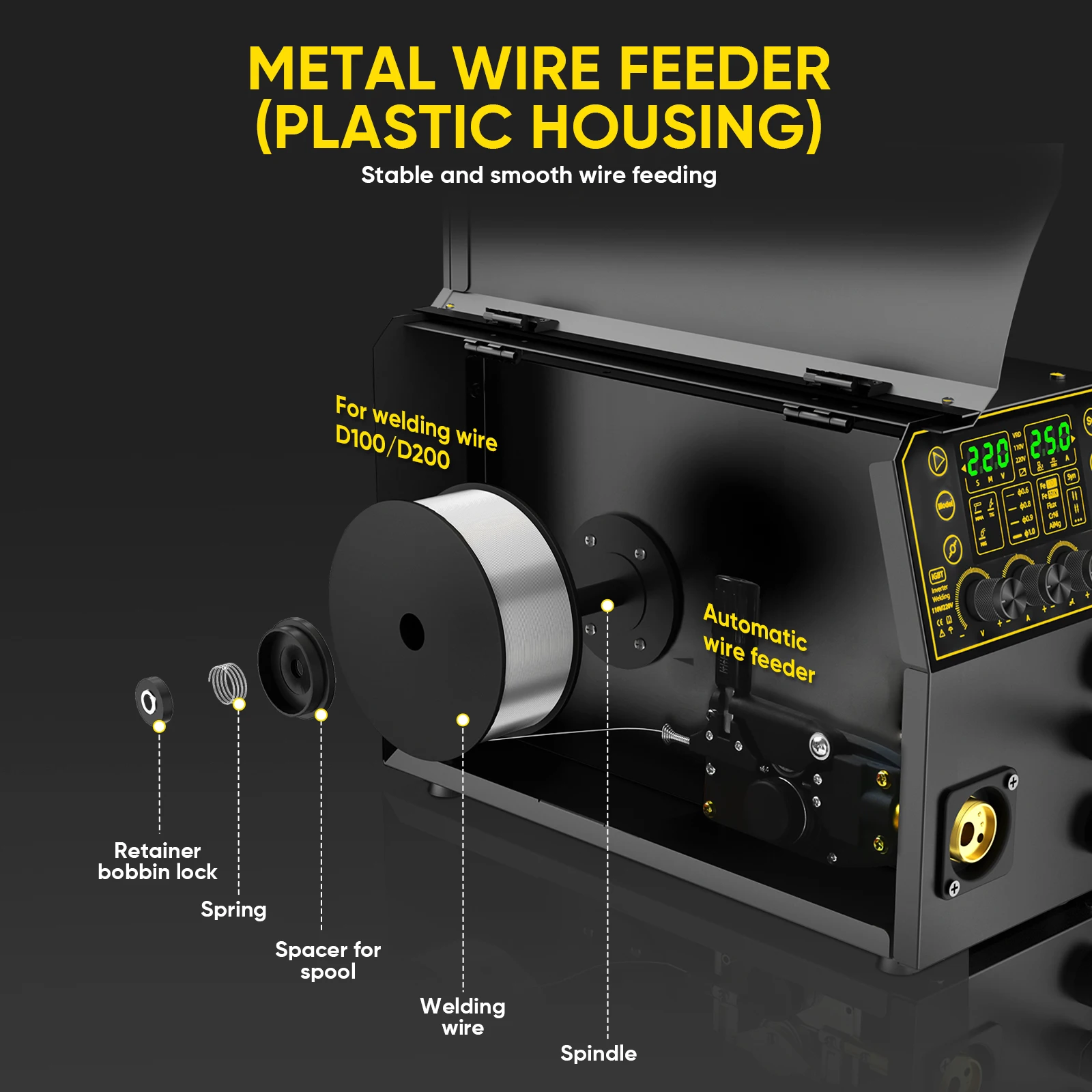 HZXVOGEN 4 in1 Alüminyum Kaynakçı 110 V/220 V 200A Dijital MIG/Kaldırma TIG/Çubuk Kaynak Makinesi Gürültü Olmayan Kaldırma Tig Gaz Gazsız Kaynakçı