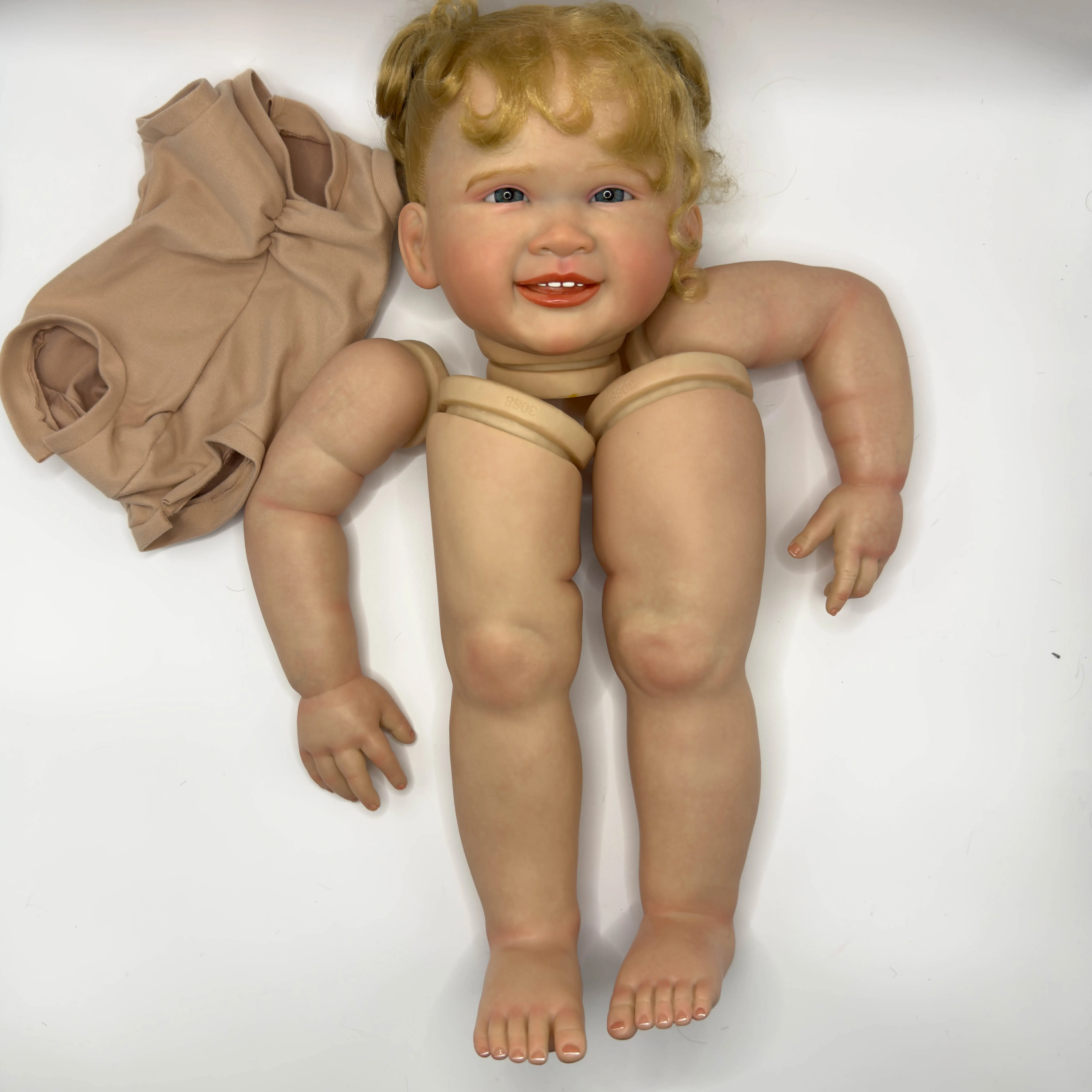 Kit Boneka Balita Reborn Renata NPK 28 inci, Bagian Boneka Belum Selesai yang Dicat dengan Rambut yang Dipasang dengan Tangan untuk Kolektor