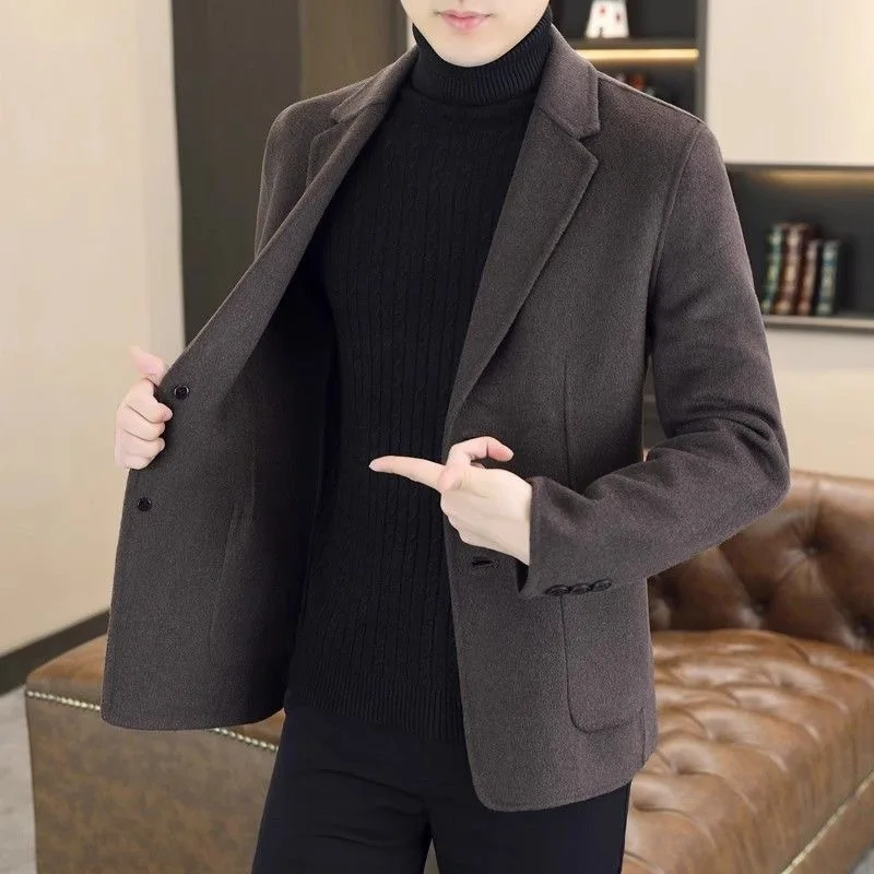 M807 woolen coat men\'s suit autumn and winter new short suit woolen coat business casual trend