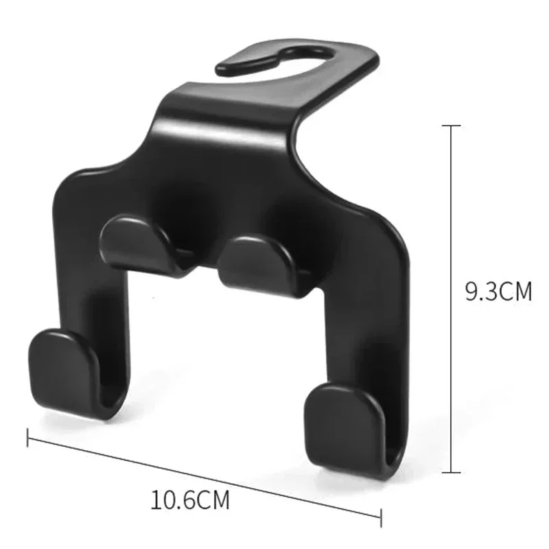 حامل خطاف لمسند الرأس لمقعد السيارة، منظم تخزين أسود عالمي لمظلة محفظة معطف مناسب لحامل السيارة العالمي باللون الأسود