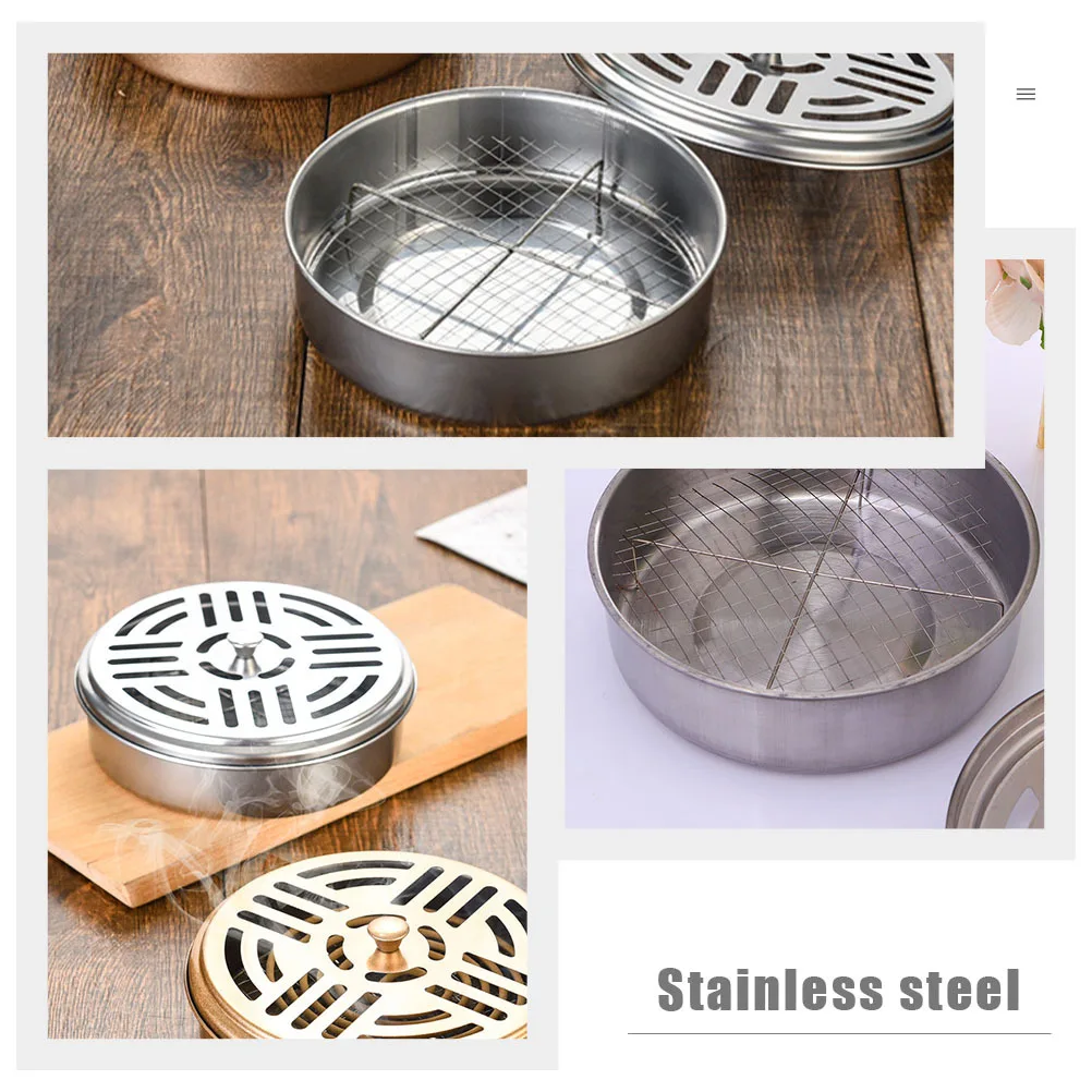 4 قطعة صندوق من الفولاذ المقاوم للصدأ تصميم مجوف مستدير لتشتت الدخان كفاءة غرفة النوم غرفة المعيشة شرفة البعوض #2